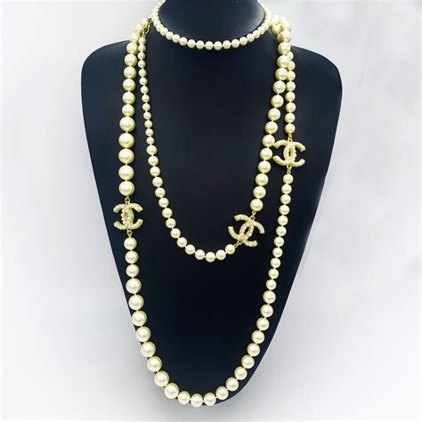 chanel pearl necklace medallion|Chanel necklace price list.